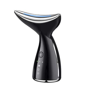 Neck beautifying instrument with intelligent color light+ ultrasonic+ ultrasonic+ ems - Black