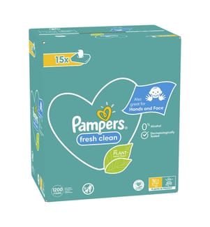 Fresh Clean - 15 packs of 80 wipes (1200 wipes total)