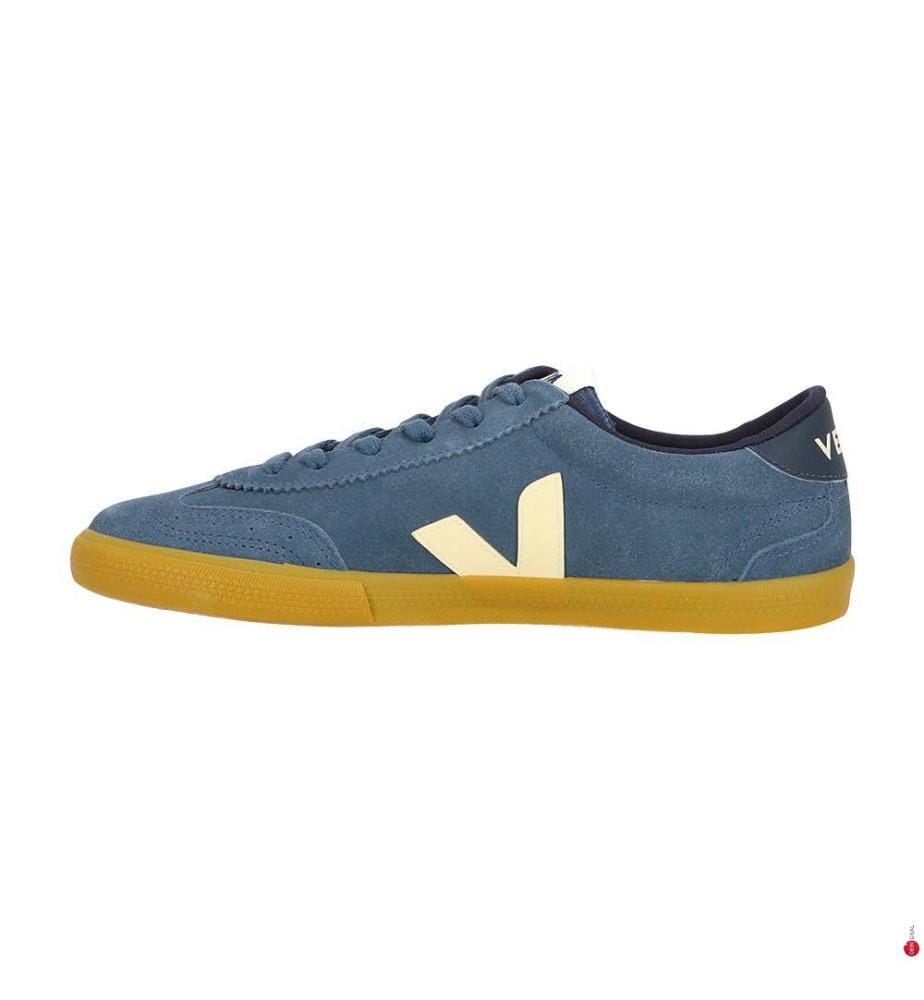 Leather and suede volleyball sneakers - California Pierre Natural uppers