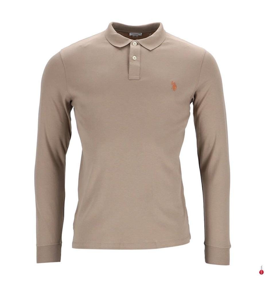 Polo a maniche lunghe - Beige