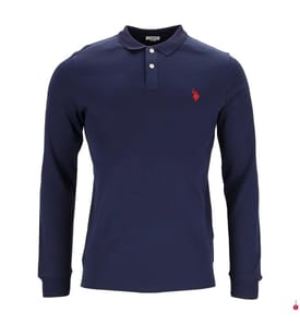 Polo À Manches Longues - Navy
