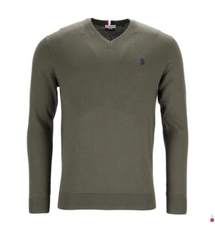 Vick V-Neck Sweater-Over - Khaki