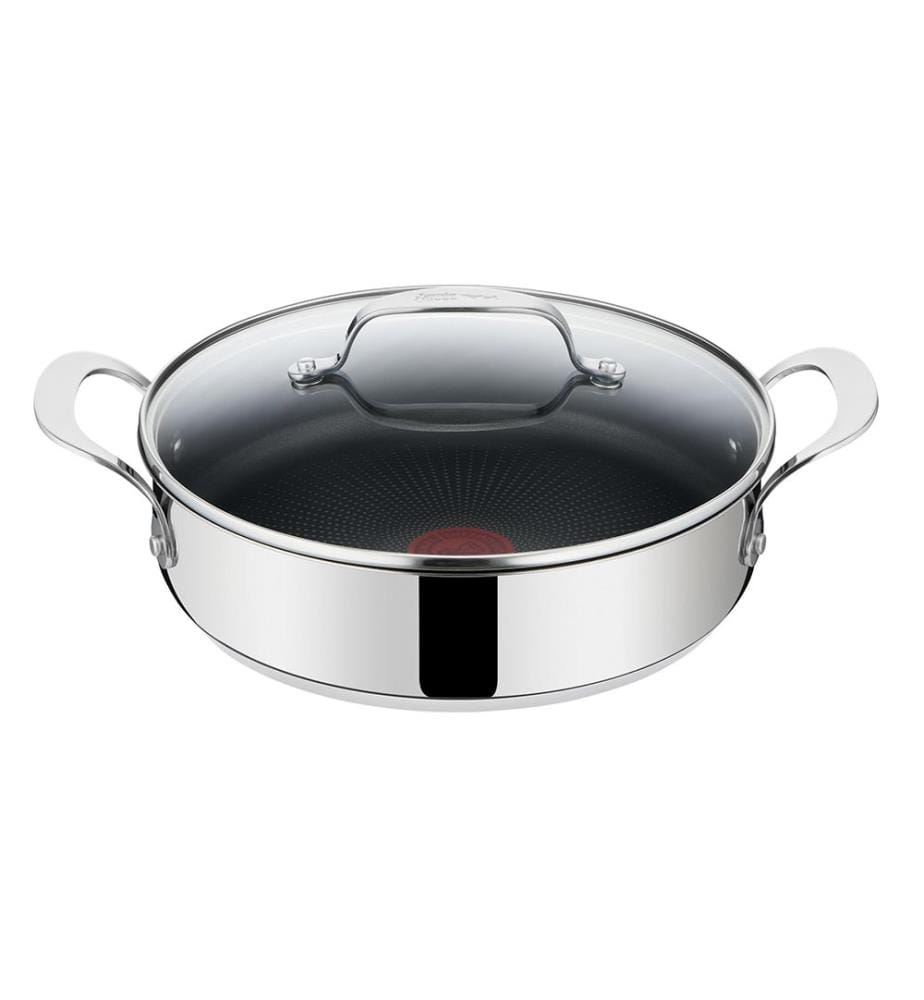 Poêle de service Jamie Oliver 25 cm avec couvercle en verre, 3,2 L - Compatible Induction, Gaz, Vitrocéramique & Halogène