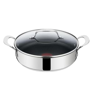 Poêle de service Jamie Oliver 25 cm avec couvercle en verre, 3,2 L - Compatible Induction, Gaz, Vitrocéramique & Halogène