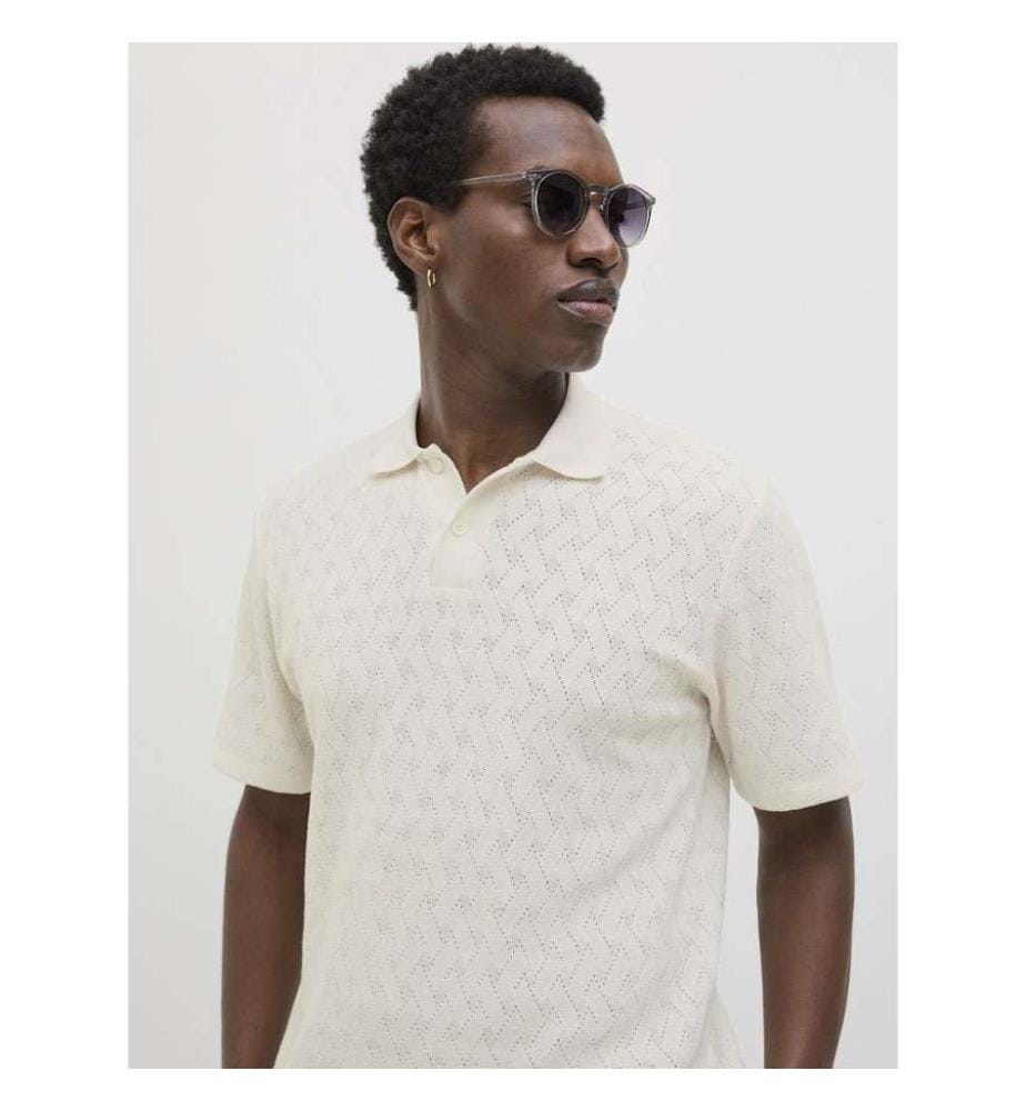 Polo Jacquard - White