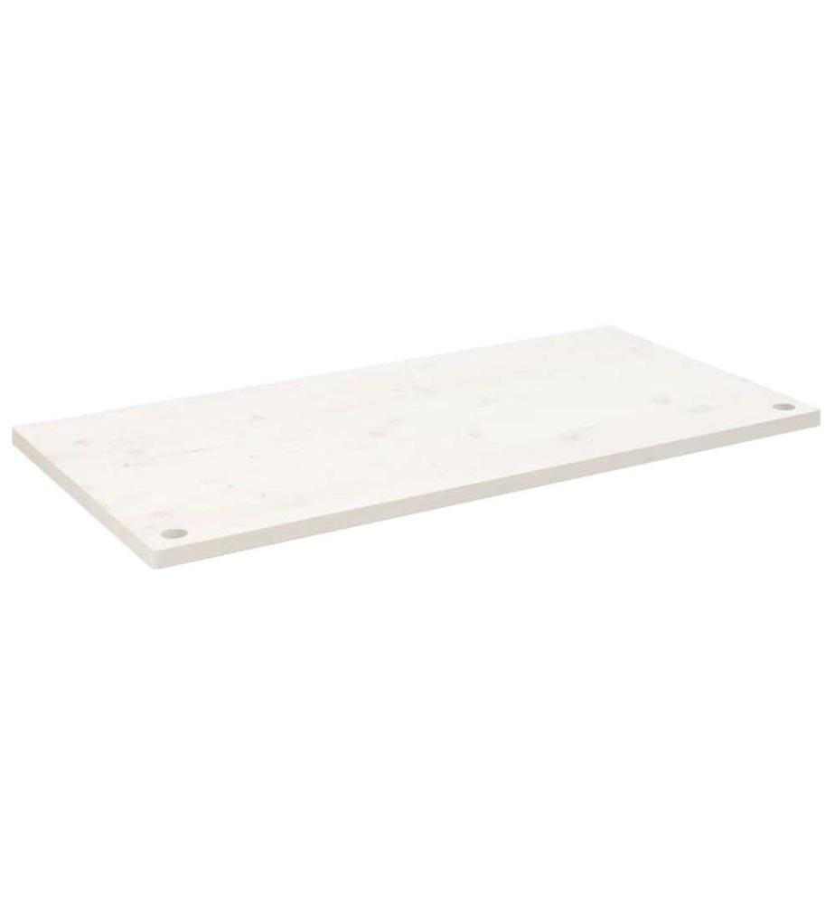 Dessus de bureau blanc 100x50x2,5 cm bois massif de pin