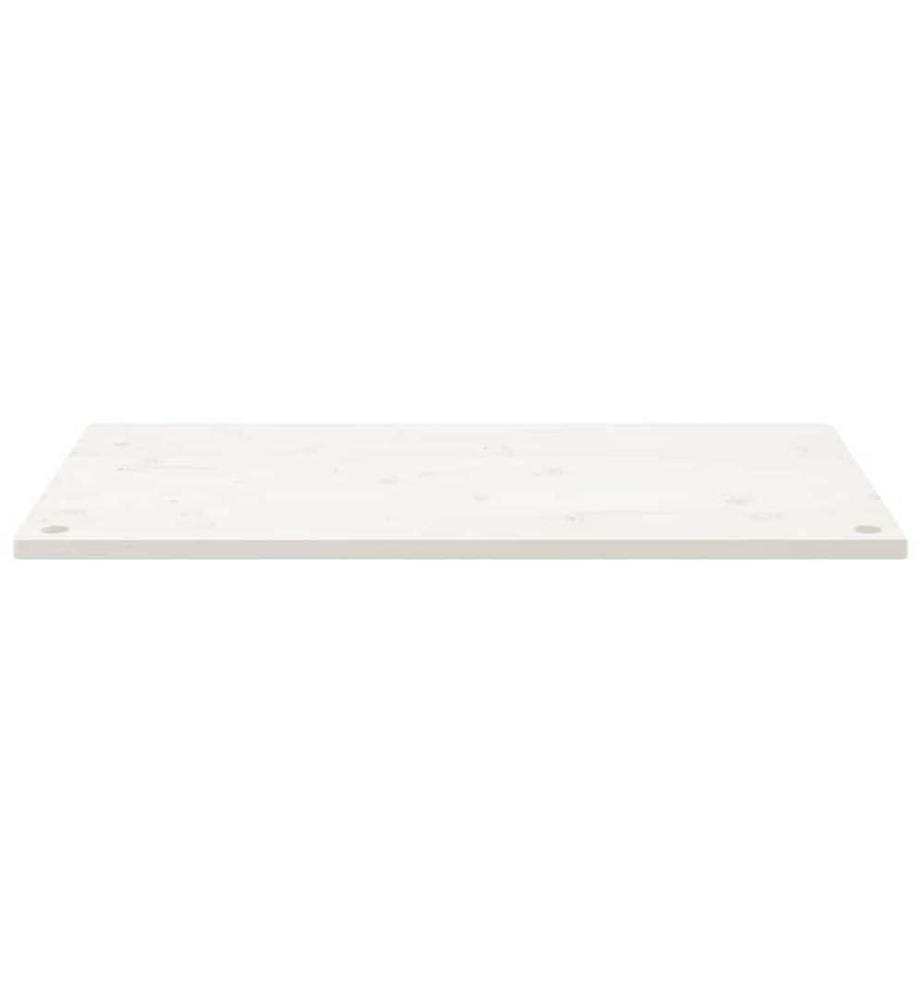 Dessus de bureau blanc 100x60x2,5 cm bois massif de pin
