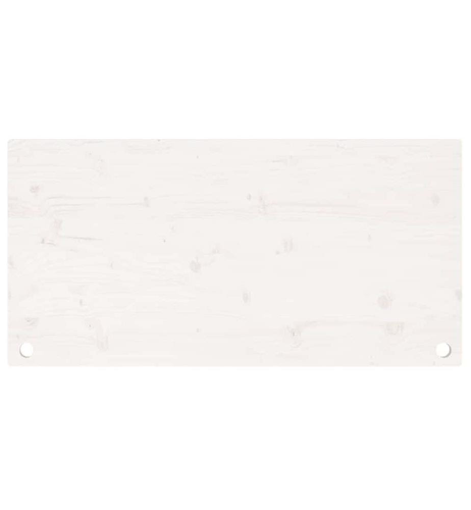 Dessus de bureau blanc 100x60x2,5 cm bois massif de pin