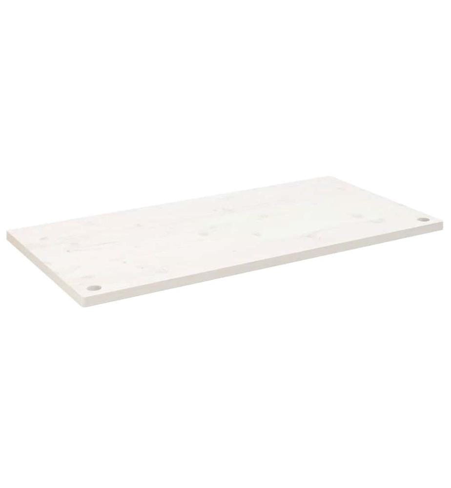 Dessus de bureau blanc 110x60x2,5 cm bois massif de pin