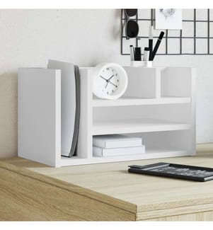 Schreibtisch-Organizer Weiss 44,5x24x25 cm Holzwerkstoff