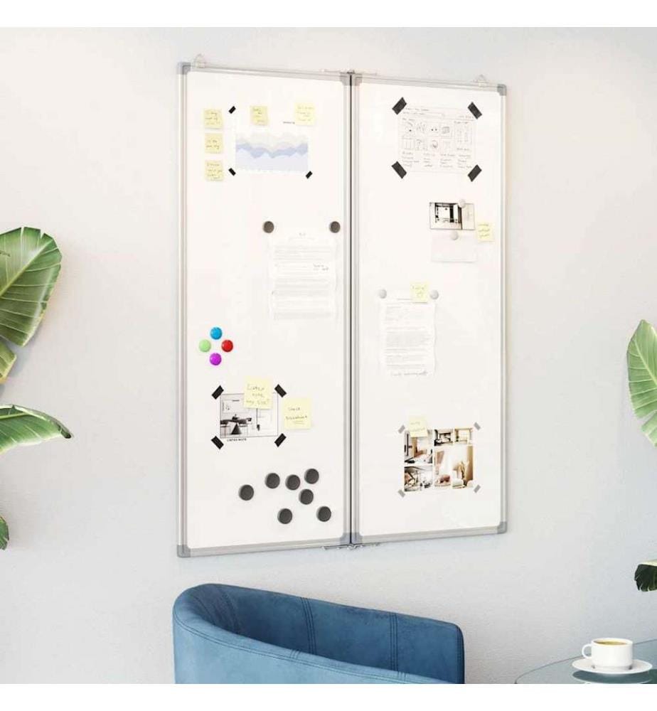 Magnetisches Whiteboard Klappbar 80x100x1,7 cm Aluminium