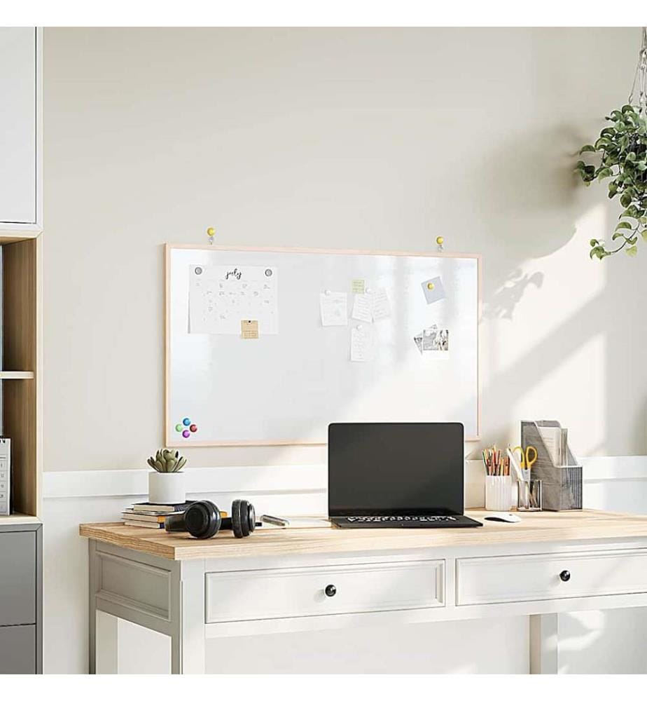 Magnetisches Whiteboard mit massivem Kiefernholzrahmen 100x55cm