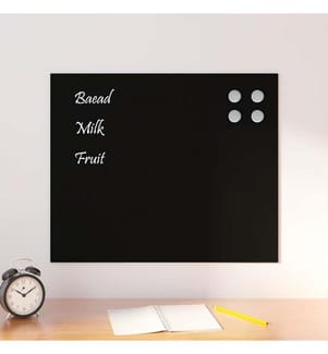 Magnettafel Wandmontage Schwarz 60x50 cm Hartglas