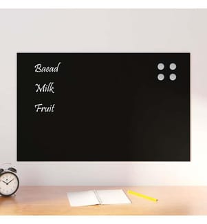 Magnettafel Wandmontage Schwarz 80x50 cm Hartglas