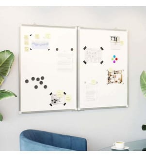 Tableau blanc magnétique pliable 120x80x1,7 cm aluminium