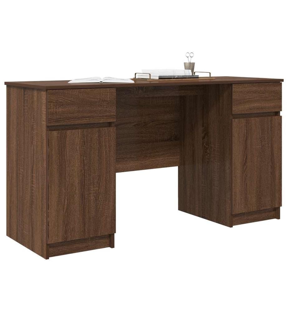Schreibtisch Braun Eiche 140x49x76 cm Holzwerkstoff