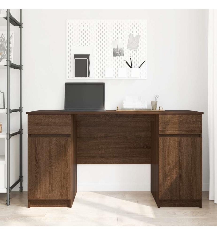 Schreibtisch Braun Eiche 140x49x76 cm Holzwerkstoff