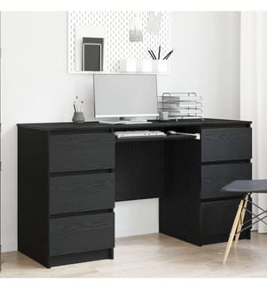 Bureaux 2 pcs Chêne Noir 140x50x76 cm Bois d'ingénierie