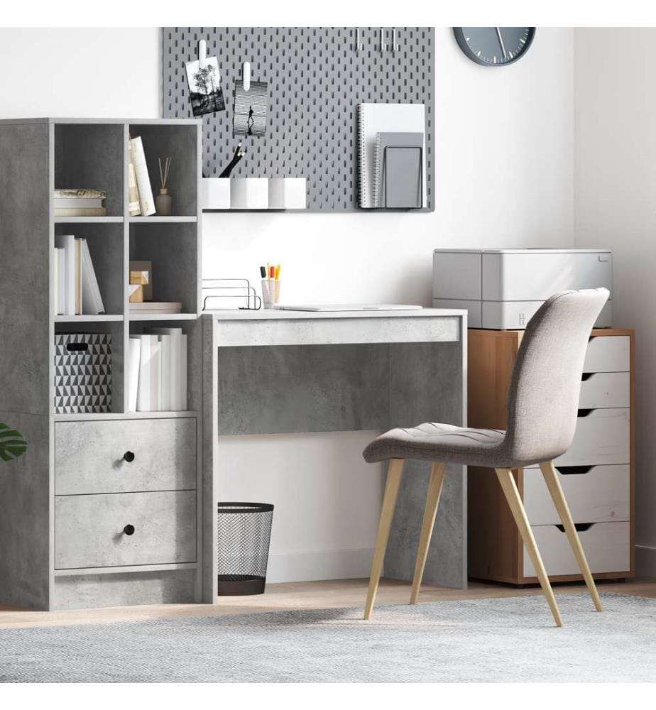 Schreibtisch Beton Grau Spanplatte, Beton Grau-Finish Mittel
