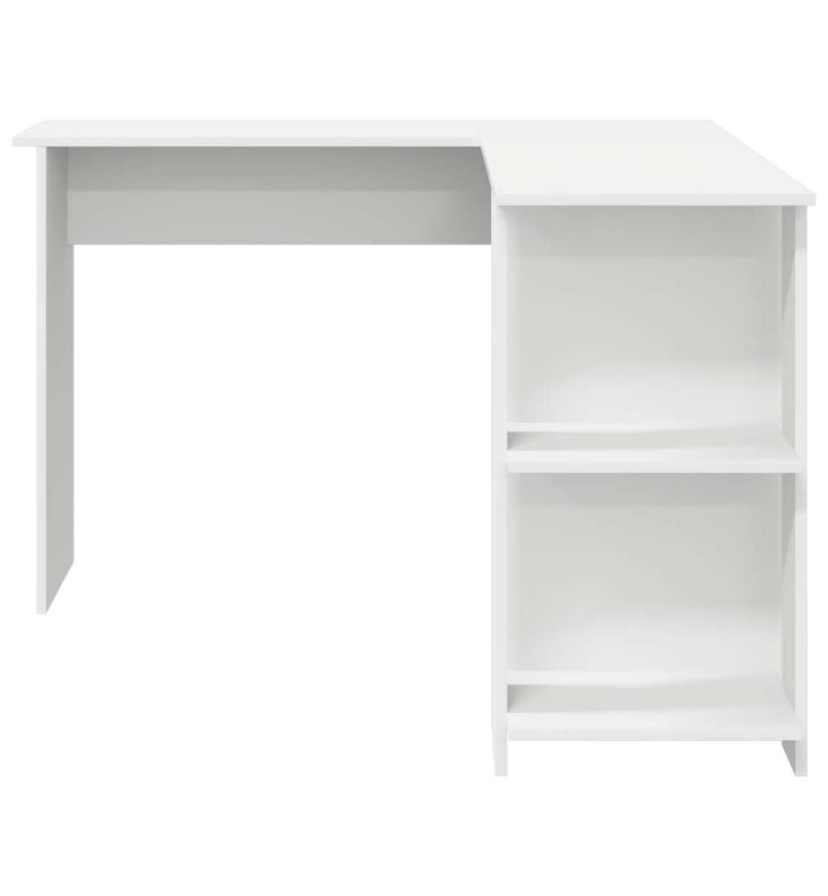 Bureau d'angle blanc Bois d'ingénierie Grand Rangement