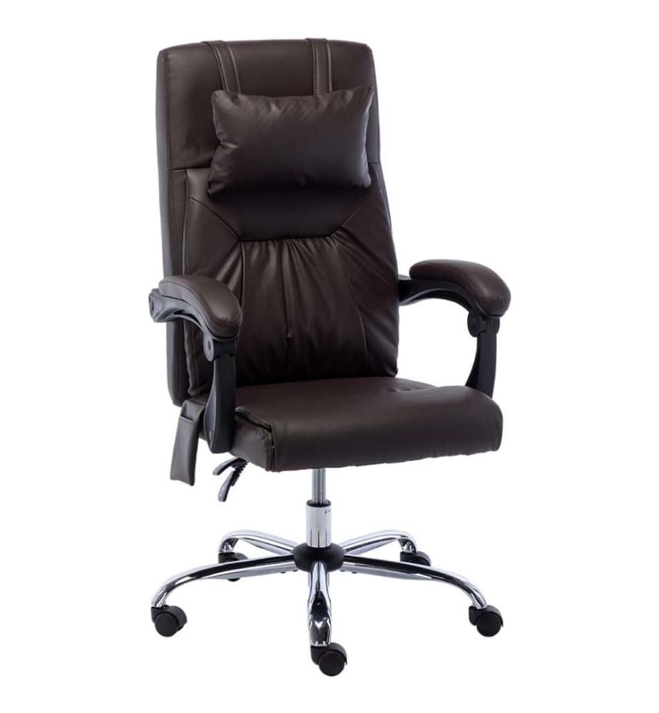 Massage-Bürostuhl Braun Kunstleder