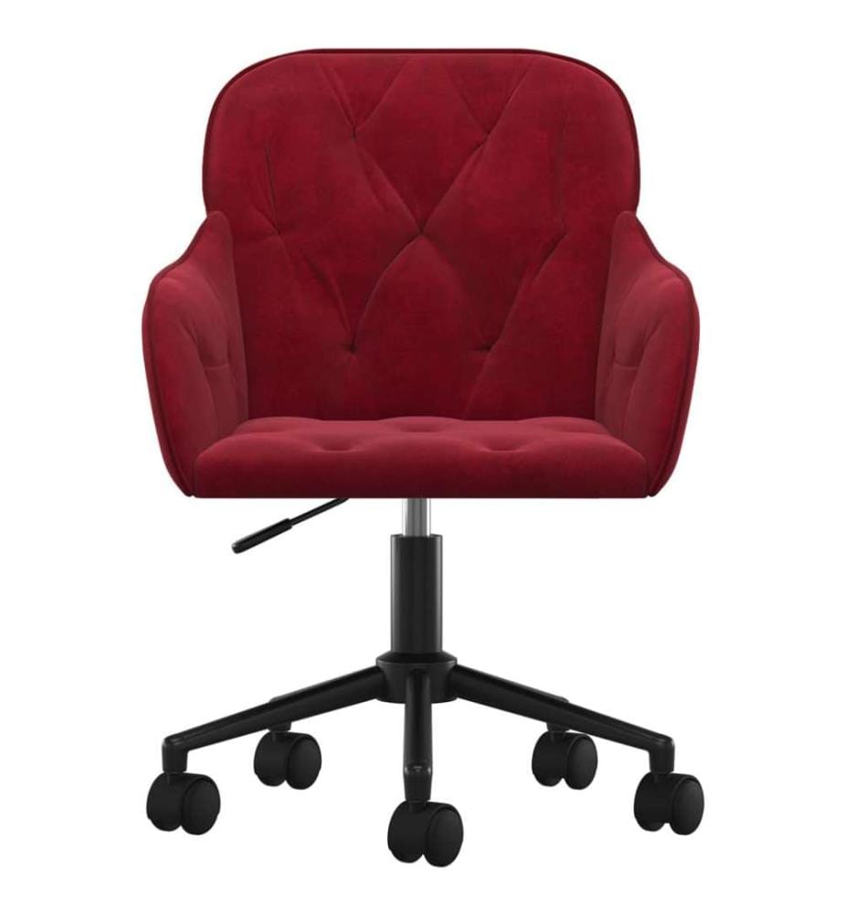 Bürostuhl Drehbar Weinrot Samt