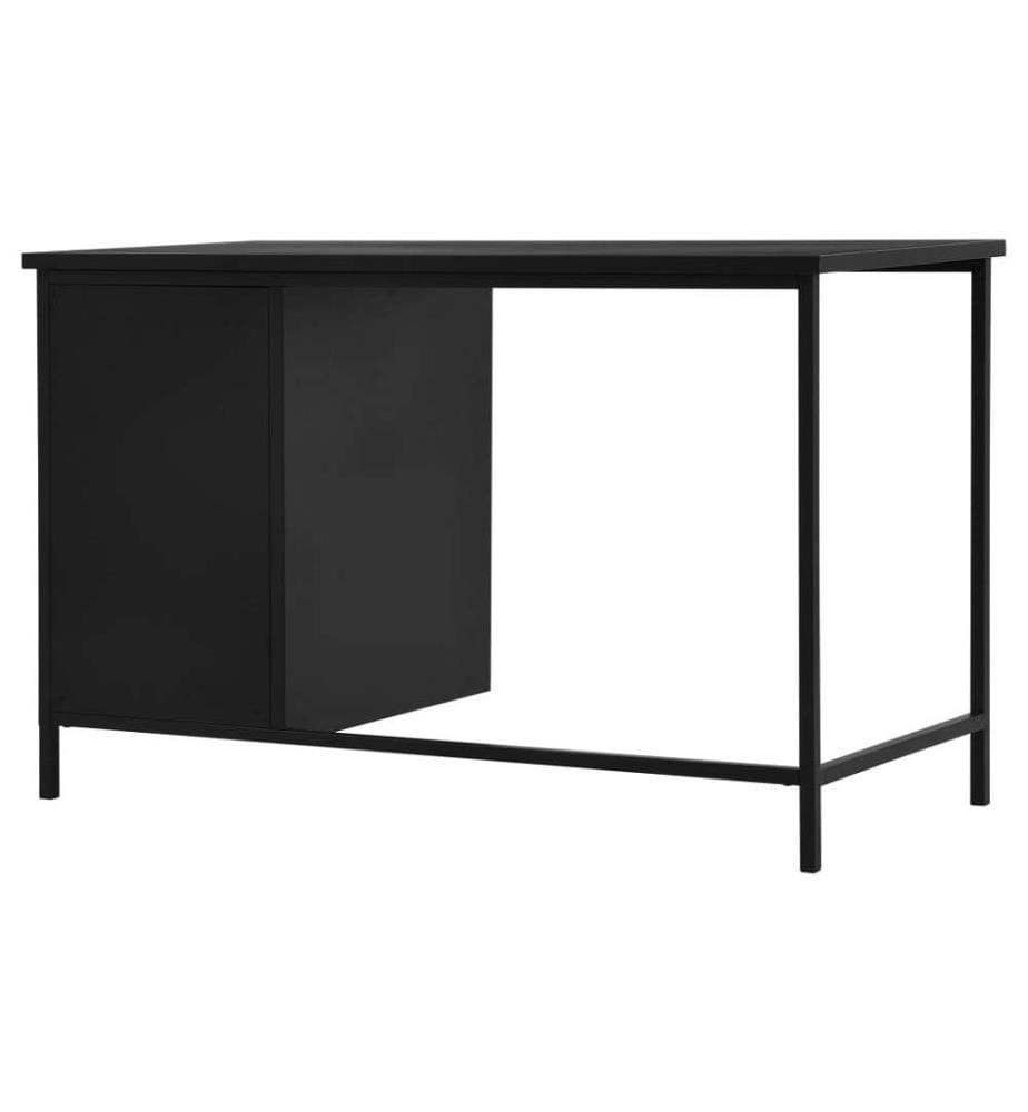 Bureau industriel avec tiroirs Noir 120x55x75 cm Acier
