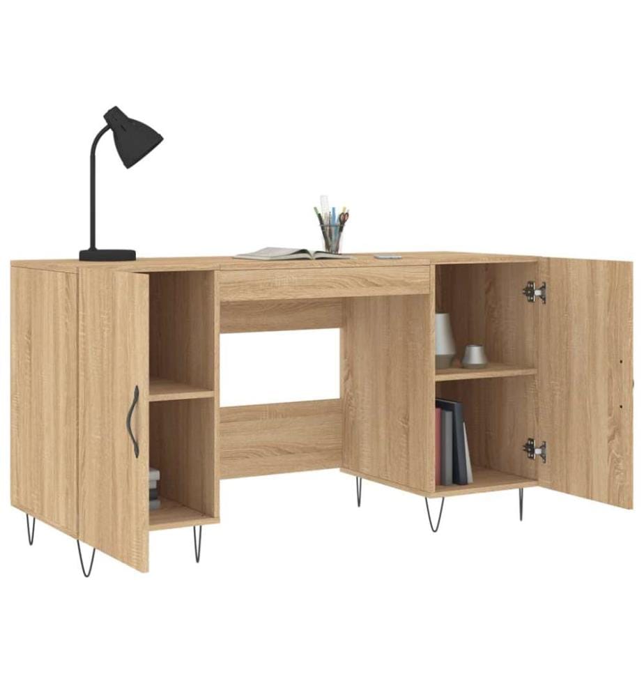 Bureau chêne sonoma 140x50x75 cm bois d'ingénierie
