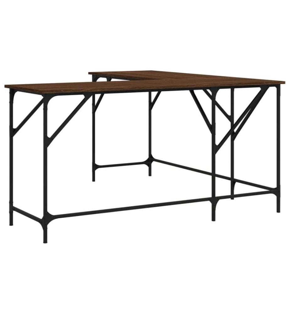 Schreibtisch Braun Eichen-Optik 149x149x75 cm Holzwerkstoff