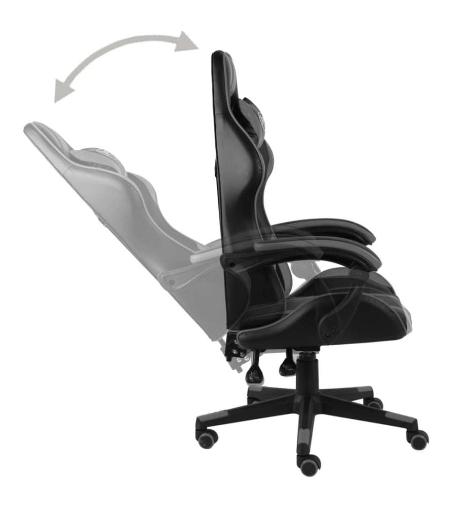 Gaming-Stuhl Schwarz und Grau Kunstleder