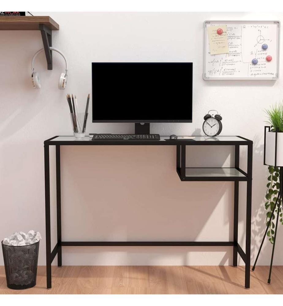 Computertisch Weiss Marmor 100x36x74 cm Hartglas