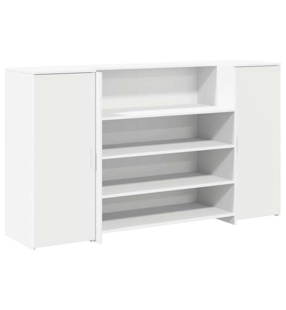 Bureau de réception blanc 180x50x103,5 cm bois d'ingénierie