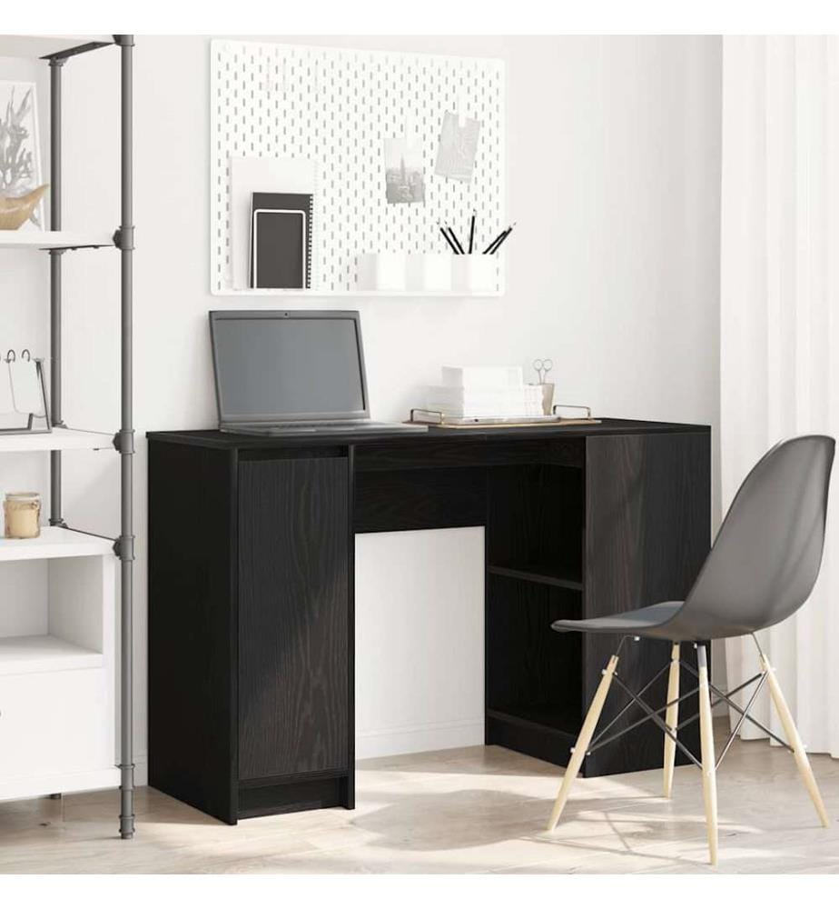 Schreibtisch Schwarz Eichen-Optik 120x42x76 cm Holzwerkstoff