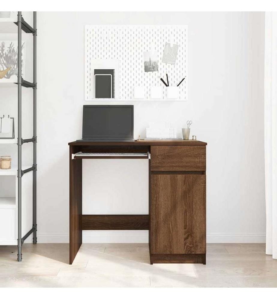 Schreibtisch Braun Eichen-Optik 86x49x76 cm Holzwerkstoff
