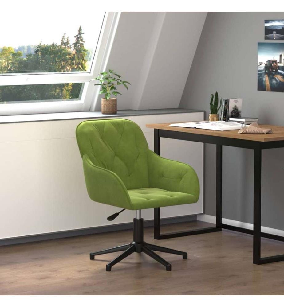 Bürostuhl Drehbar Hellgrün Samt