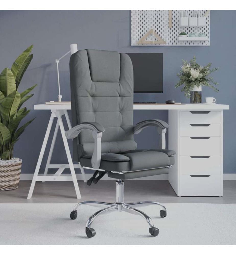 Bürostuhl mit Massagefunktion Dunkelgrau Stoff