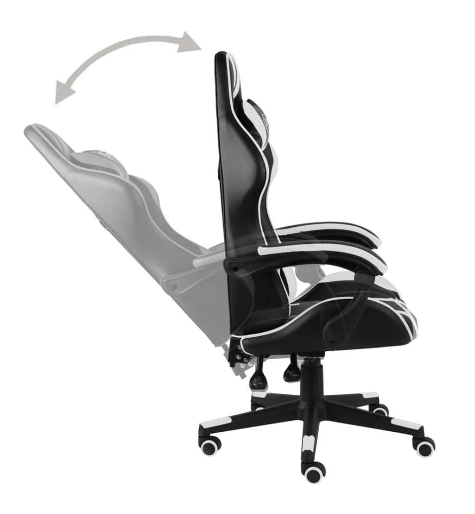Gaming-Stuhl Schwarz und Weiss Kunstleder