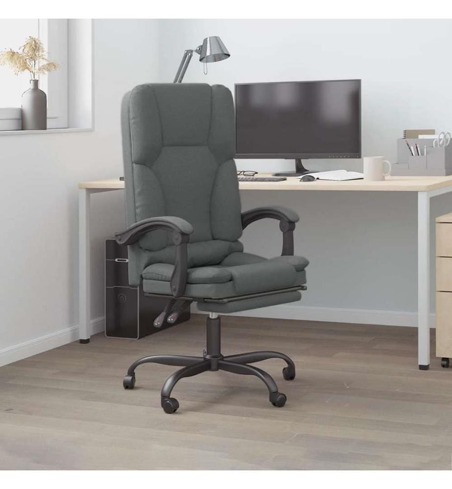 Bürostuhl mit Massagefunktion Dunkelgrau Stoff