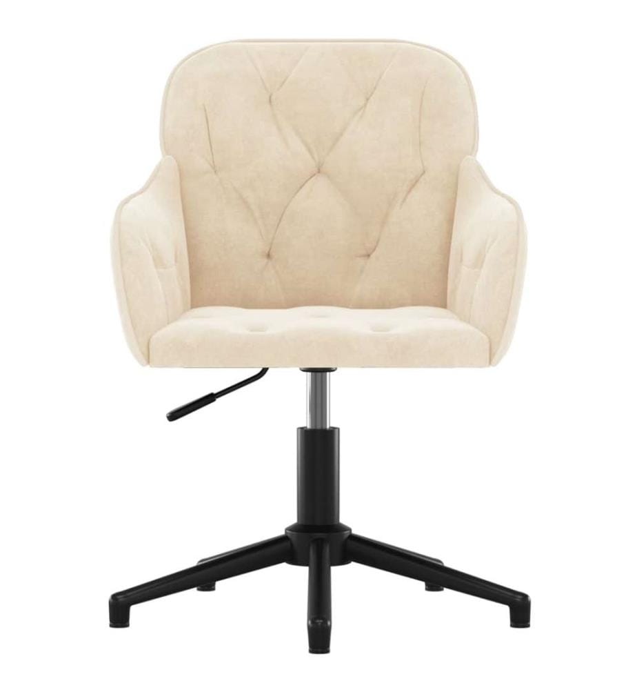 Bürostuhl Drehbar Creme Samt