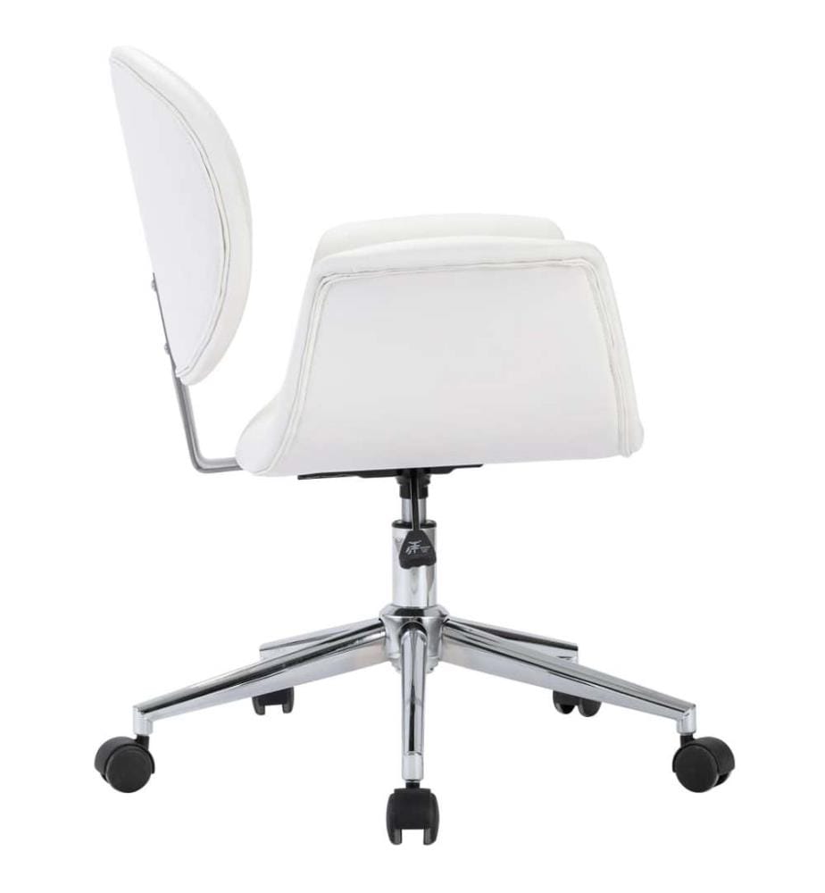 Drehbarer Bürostuhl Weiss Kunstleder
