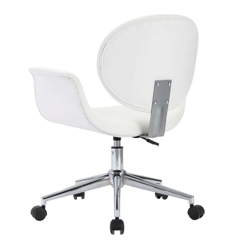 Drehbarer Bürostuhl Weiss Kunstleder