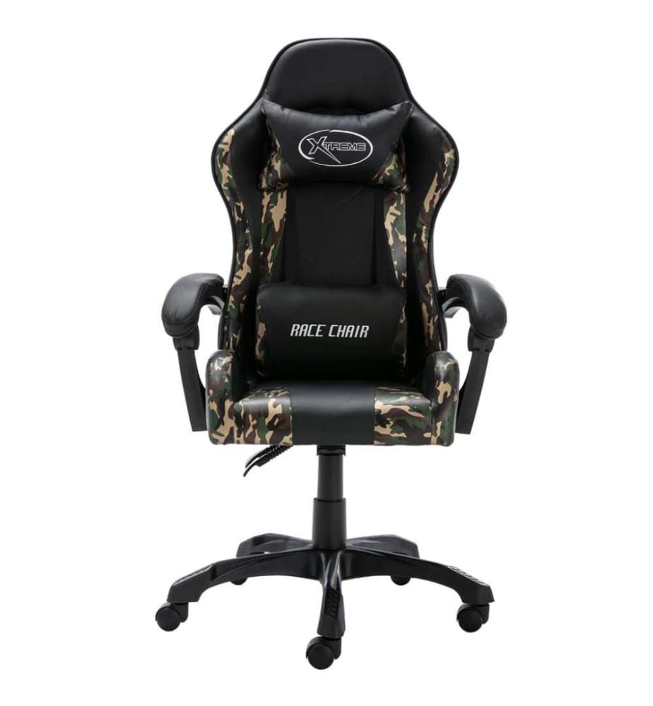 Gaming-Stuhl Schwarz und Tarnmuster Kunstleder