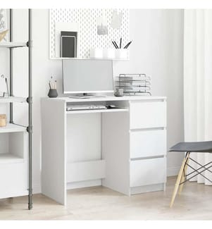 Bureau Blanc 90x45x76 cm Bois d'ingénierie