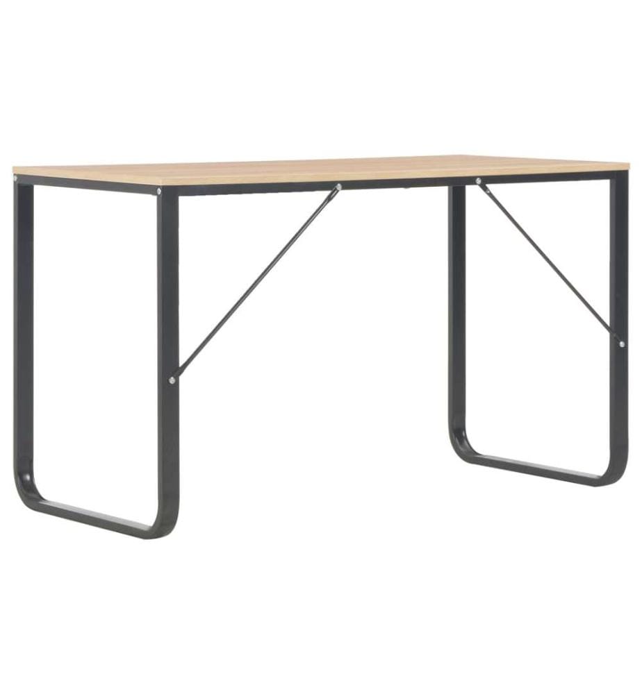 Computertisch Schwarz und Eiche 120x60x73 cm