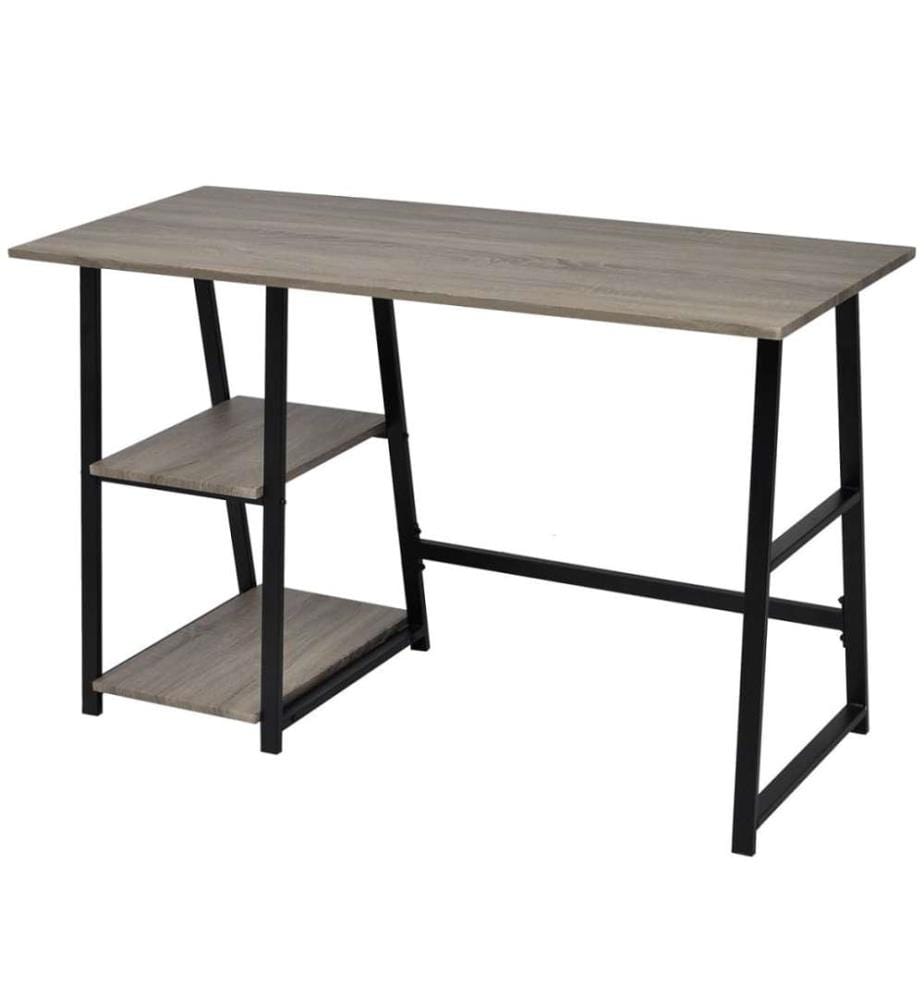 Schreibtisch mit 2 Regalen Grau und Eiche