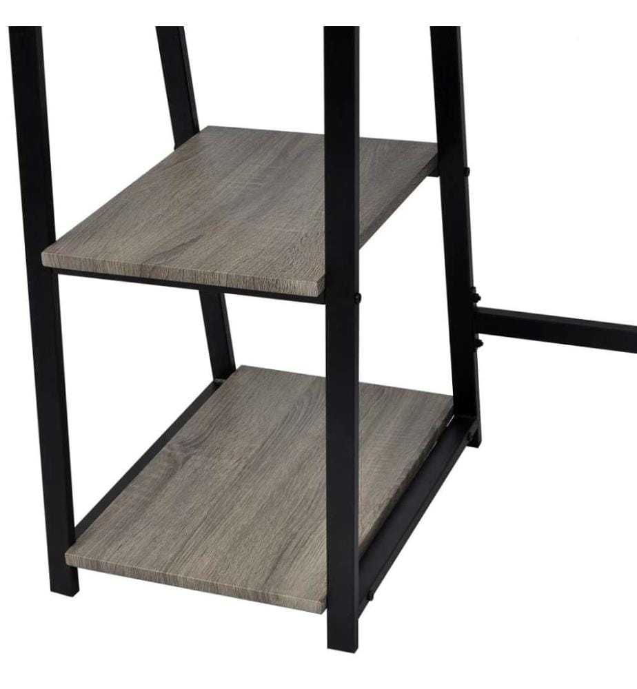 Schreibtisch mit 2 Regalen Grau und Eiche