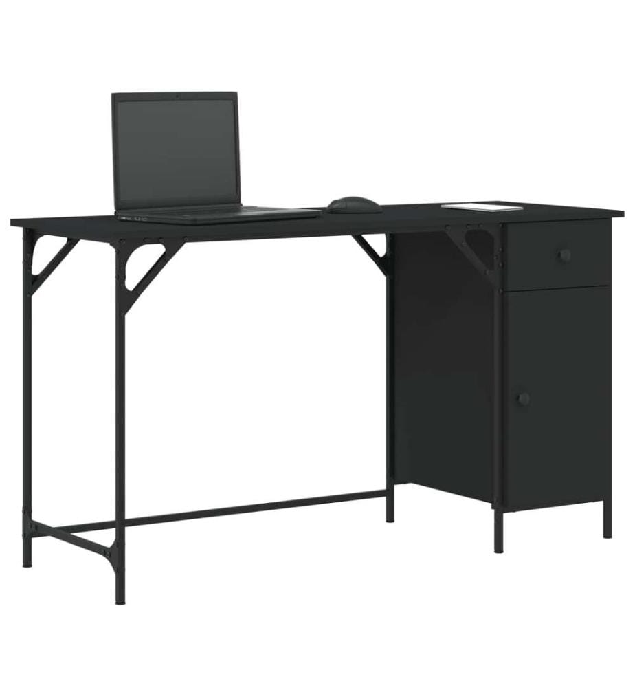 Computertisch Schwarz 131x48x75 cm Holzwerkstoff