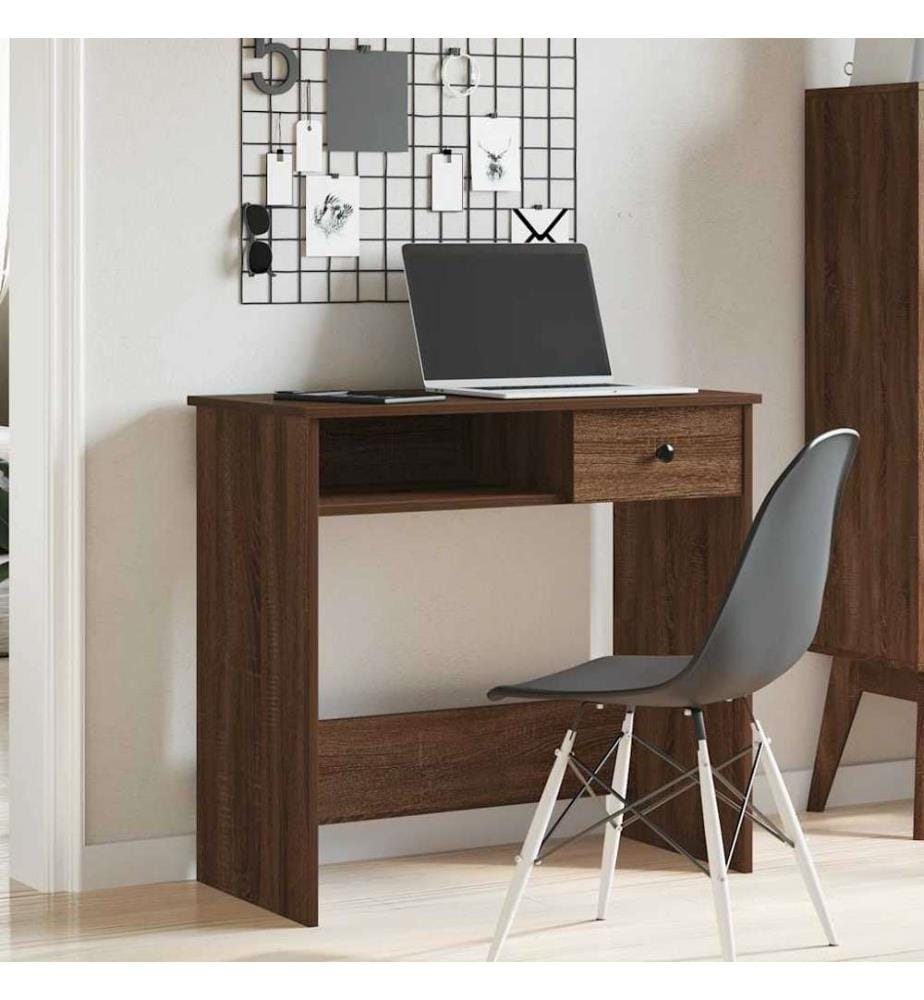 Schreibtisch Braun Eichen-Optik 80x40x75 cm Holzwerkstoff