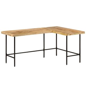 Bureau 165x110x77 cm bois massif de manguier et fer
