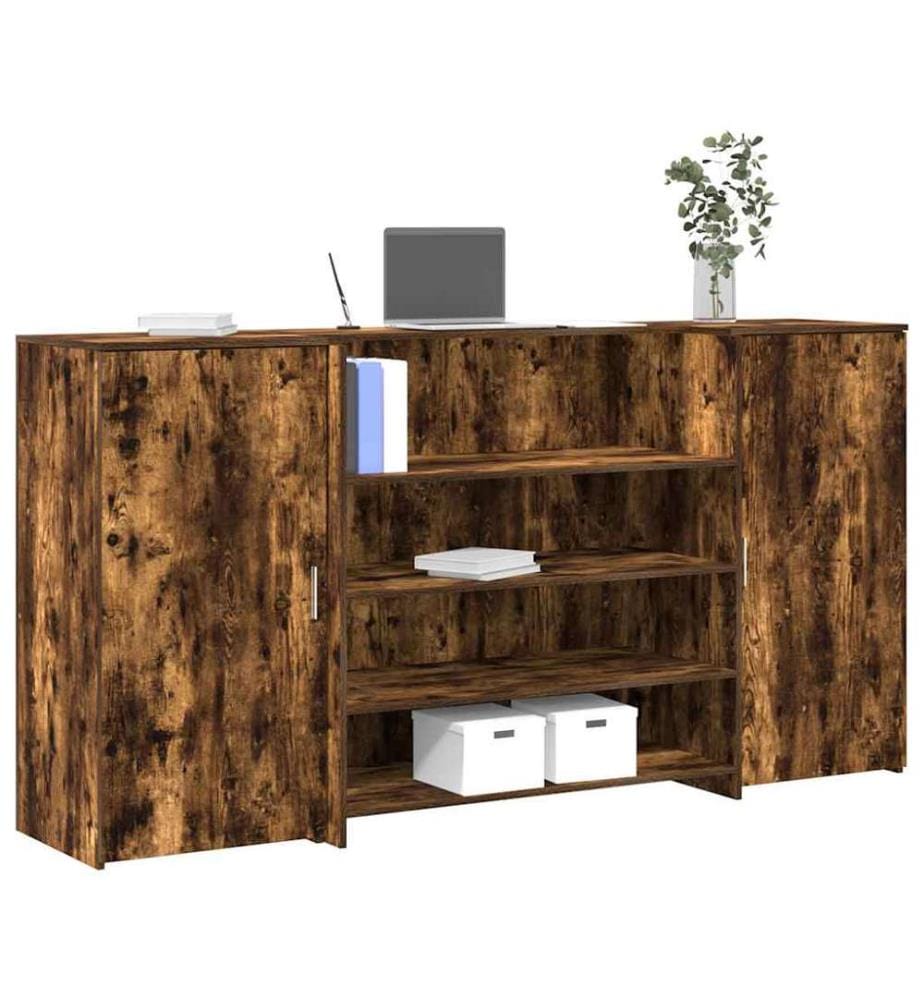 Empfangstheke Räuchereiche 200x50x103,5 cm Holzwerkstoff
